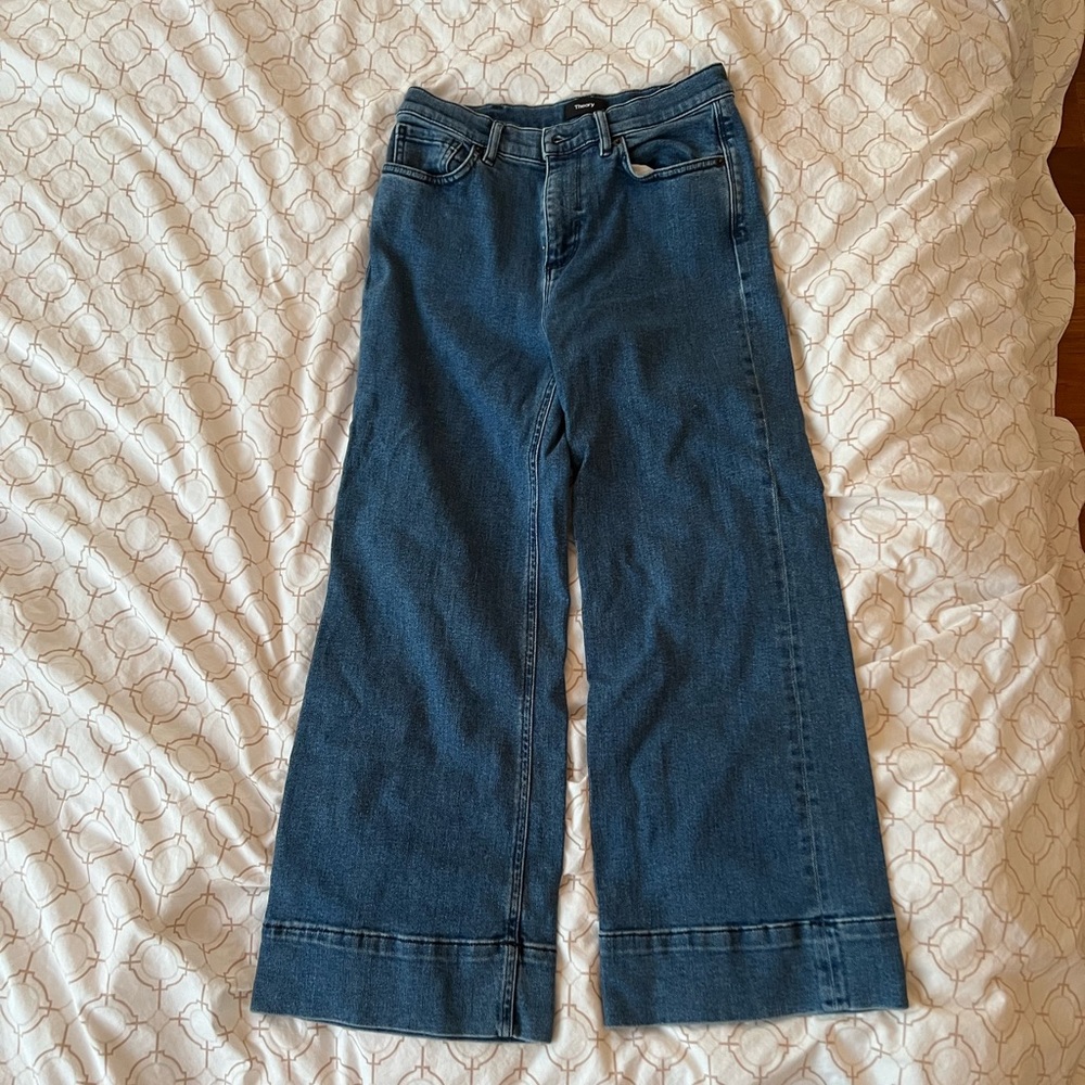 Theory wide leg cropped jeans size 26